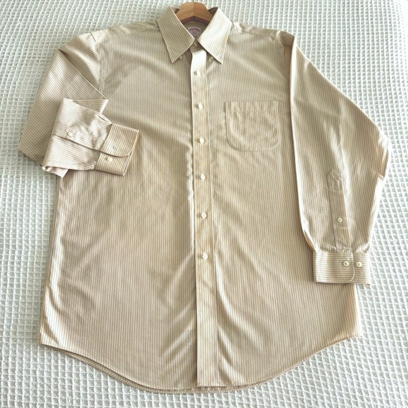 Brooks Brothers The Original Polo Shirt Regular Fit Stripped Non Iron Sz Large - Picture 5 of 17